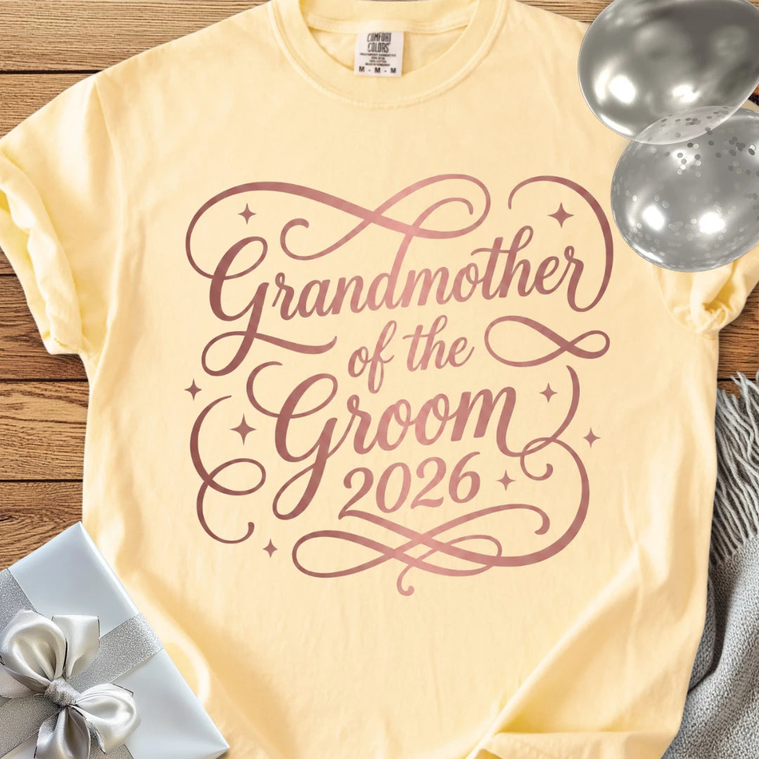 Grandmother of the Groom  2026 - Premium Wedding T-Shirt