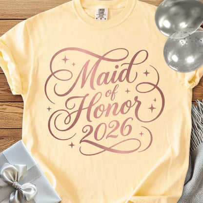 Maid of Honor 2026 - Premium Wedding T-Shirt