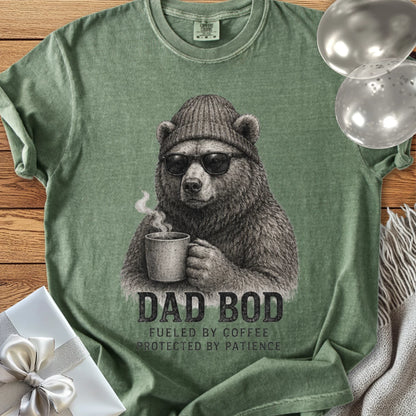 Dad Bod: Fueled by Coffee, Protected by Patience - Premium Parenting T-Shirt