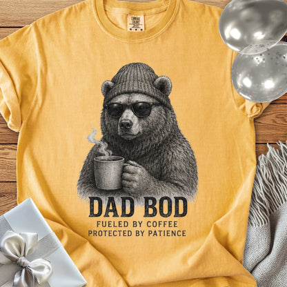 Dad Bod: Fueled by Coffee, Protected by Patience - Premium Parenting T-Shirt