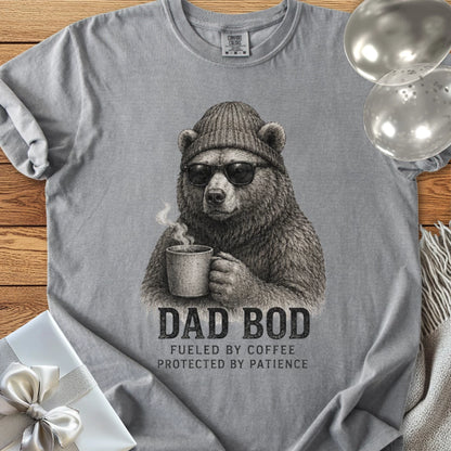 Dad Bod: Fueled by Coffee, Protected by Patience - Premium Parenting T-Shirt