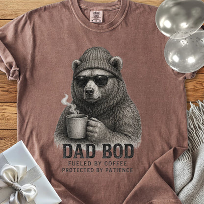 Dad Bod: Fueled by Coffee, Protected by Patience - Premium Parenting T-Shirt