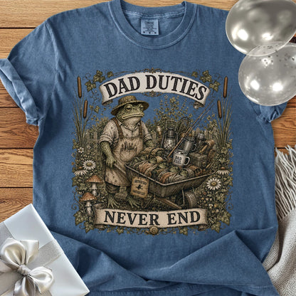 Dad Duties Never End - Premium Parenting T-Shirt