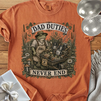 Dad Duties Never End - Premium Parenting T-Shirt