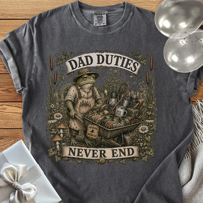 Dad Duties Never End - Premium Parenting T-Shirt