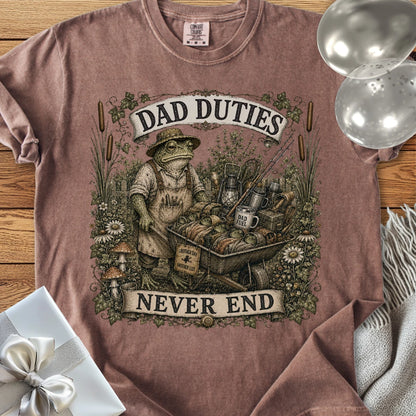 Dad Duties Never End - Premium Parenting T-Shirt
