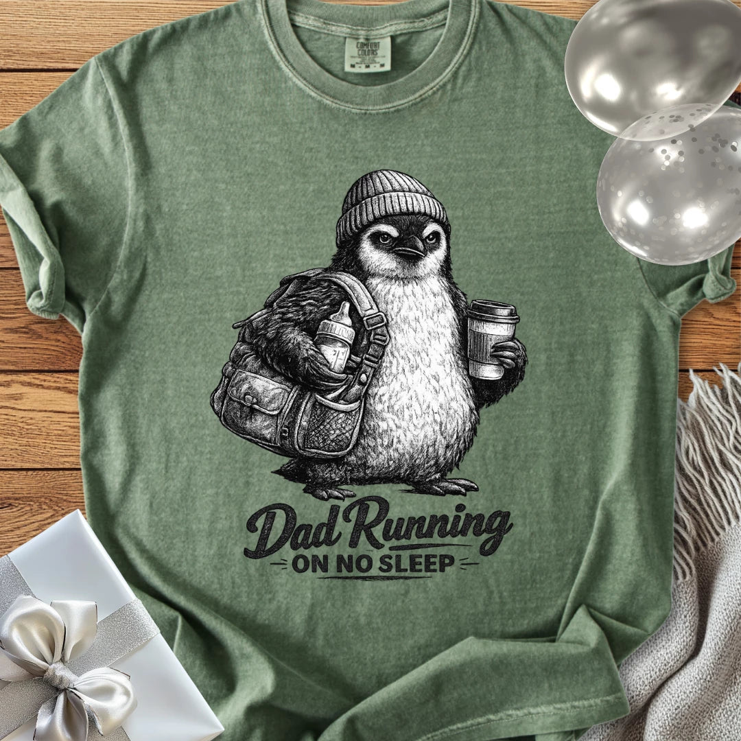 Dad Running On No Sleep - Premium Parenting T-Shirt