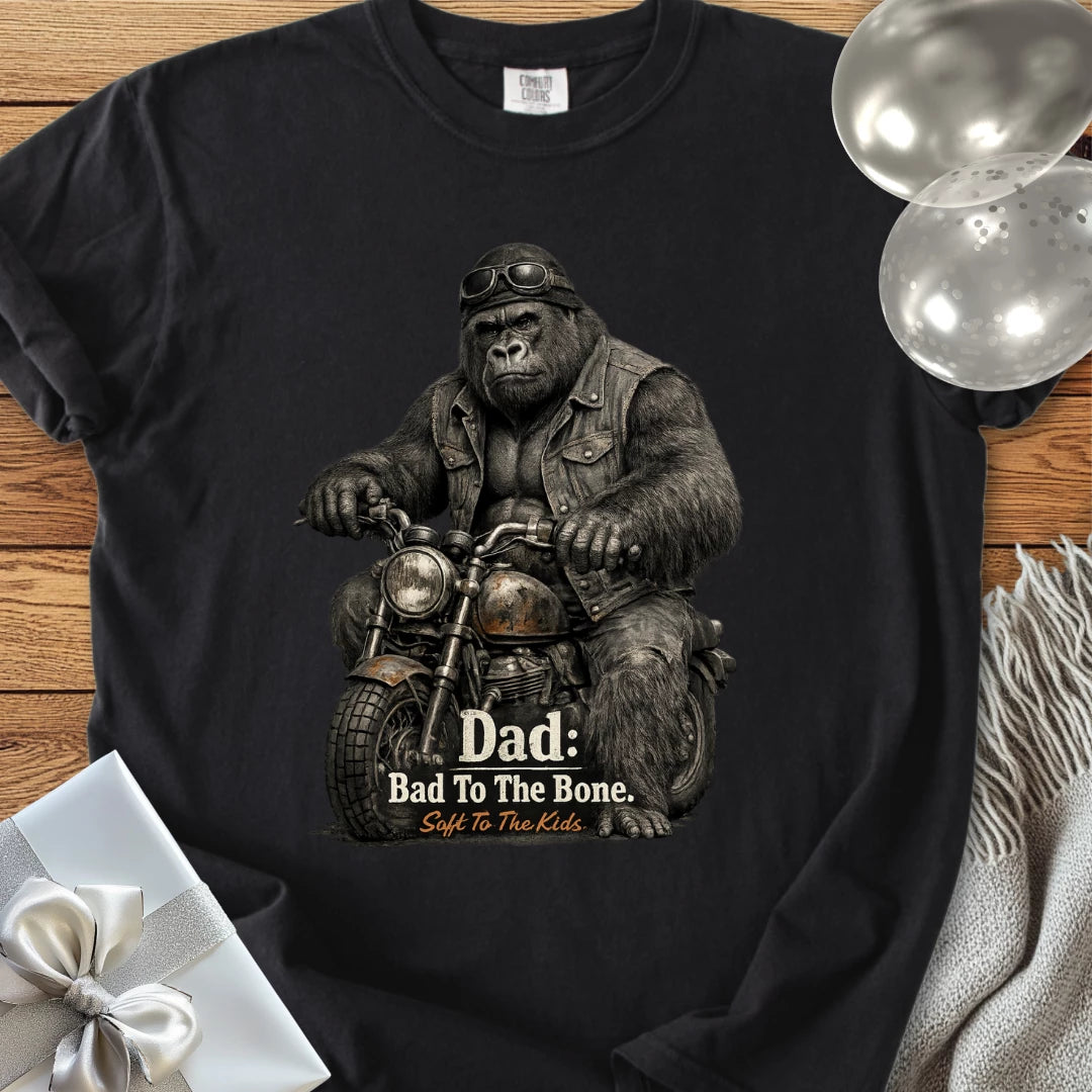 Dad: Bad To The Bone, Soft to the Kids - Premium Parenting T-Shirt