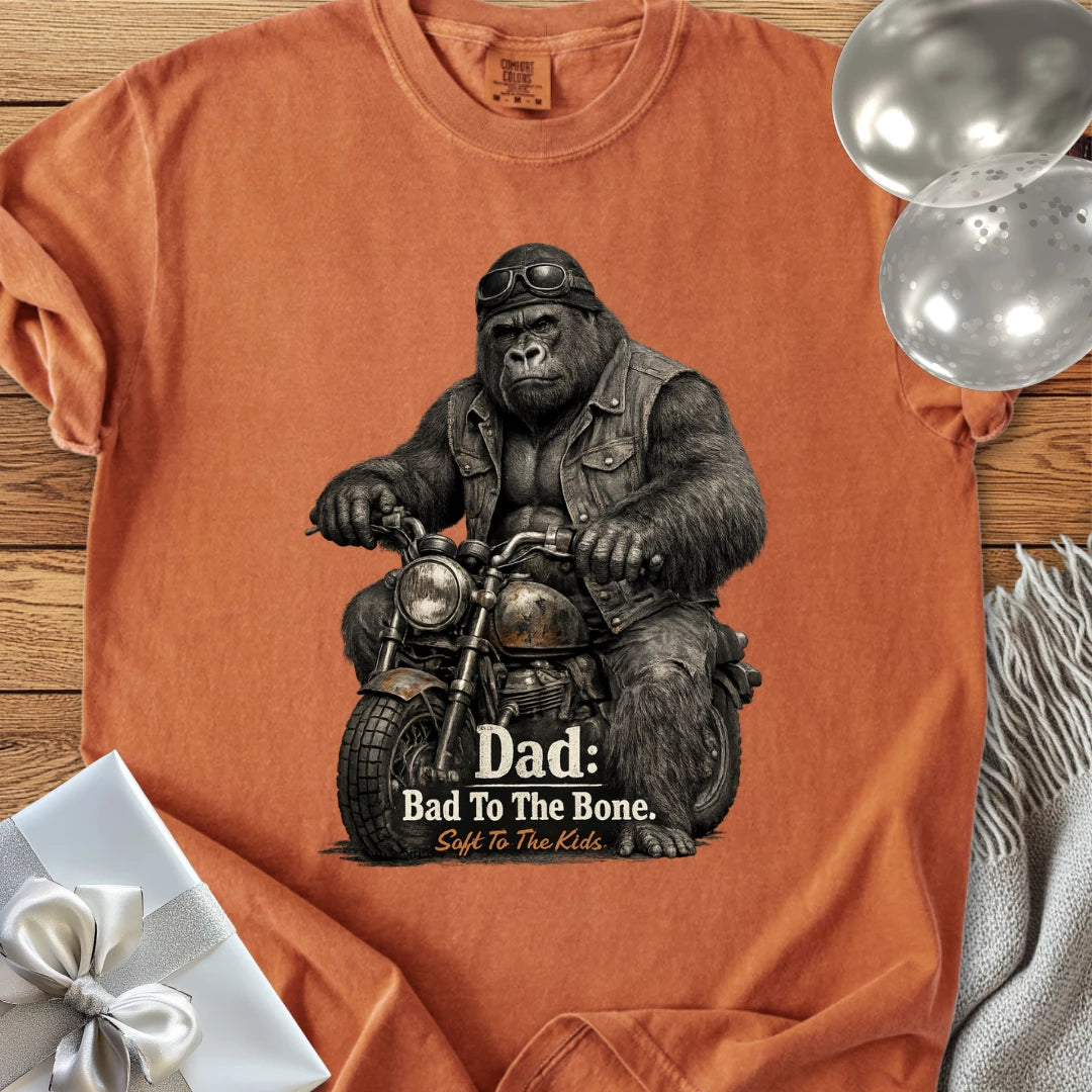 Dad: Bad To The Bone, Soft to the Kids - Premium Parenting T-Shirt