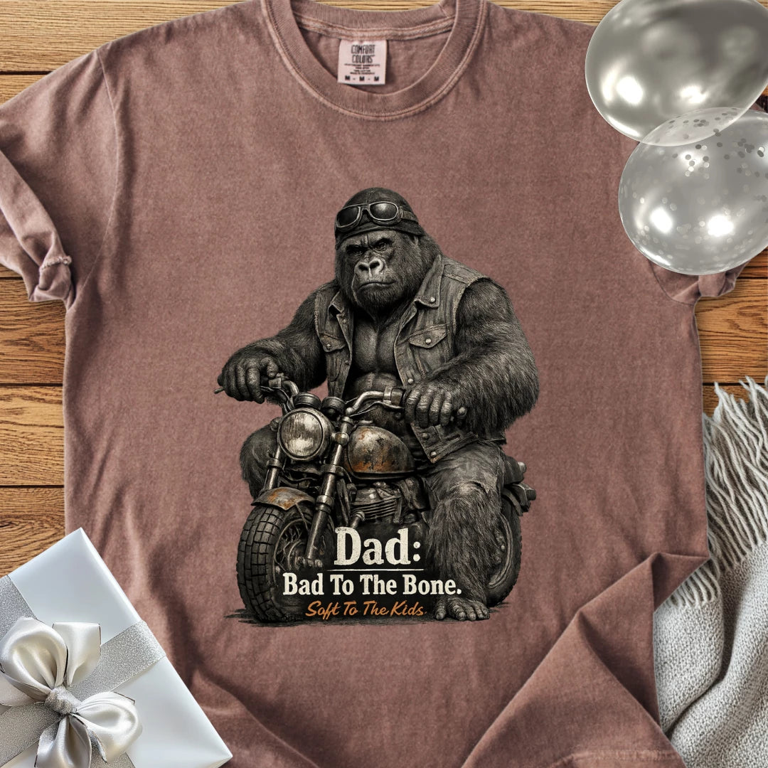 Dad: Bad To The Bone, Soft to the Kids - Premium Parenting T-Shirt