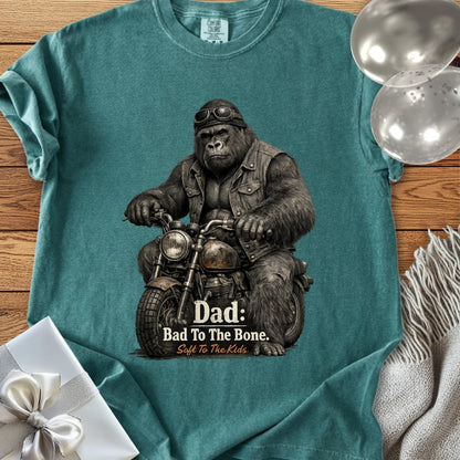 Dad: Bad To The Bone, Soft to the Kids - Premium Parenting T-Shirt