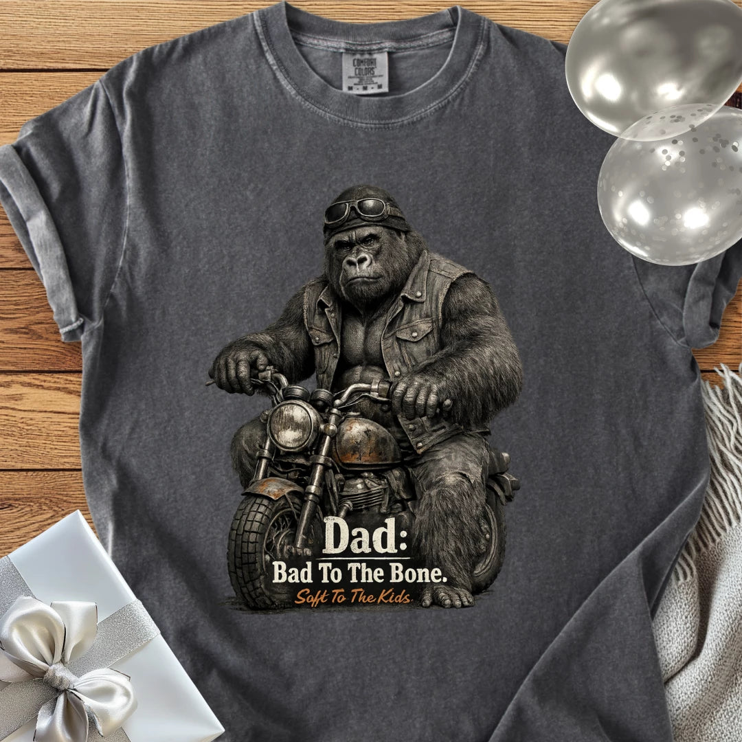Dad: Bad To The Bone, Soft to the Kids - Premium Parenting T-Shirt