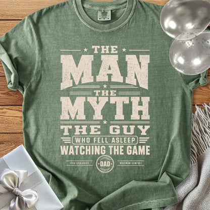 Dad, The Man The Myth The Guy Who Fell Asleep Watching The Game - Premium T-Shirt