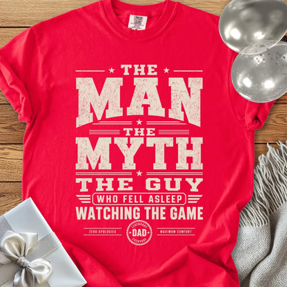 Dad, The Man The Myth The Guy Who Fell Asleep Watching The Game - Premium T-Shirt