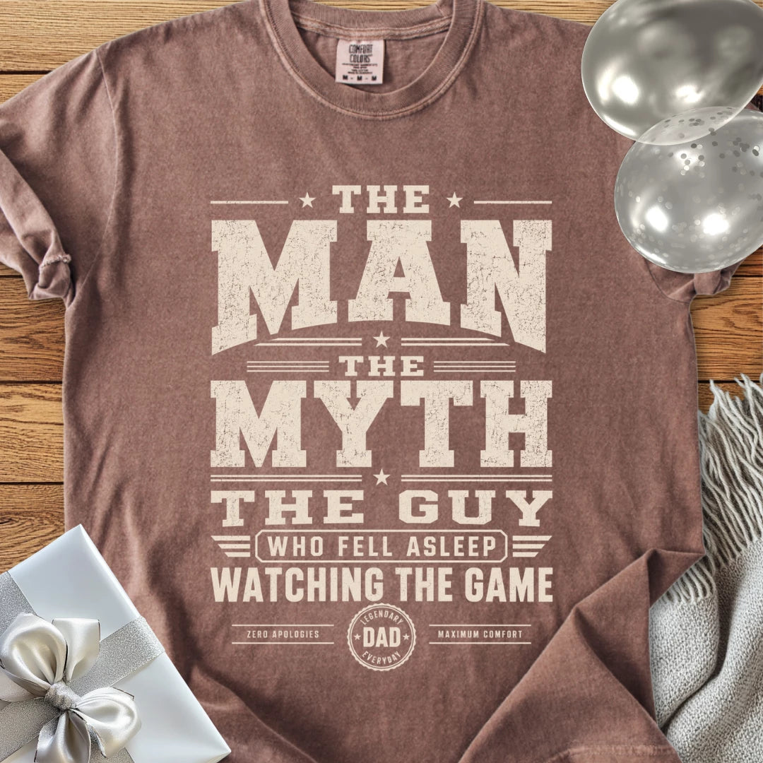 Dad, The Man The Myth The Guy Who Fell Asleep Watching The Game - Premium T-Shirt