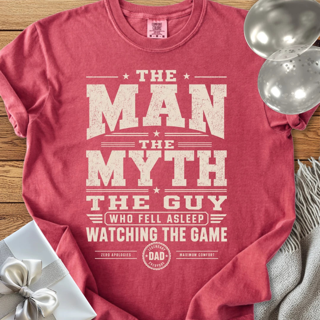 Dad, The Man The Myth The Guy Who Fell Asleep Watching The Game - Premium T-Shirt