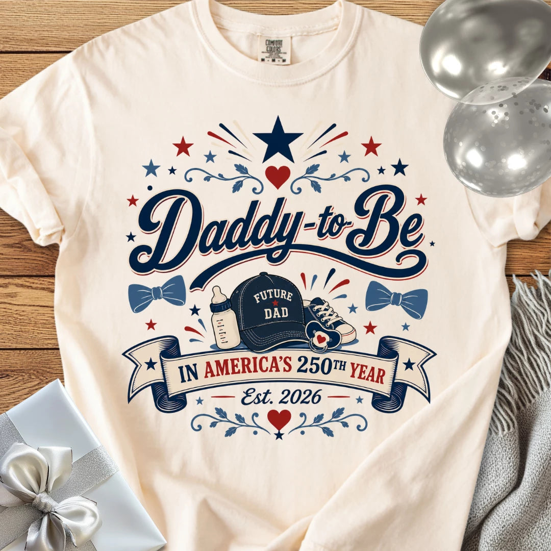 Daddy-to-Be In America's 250th Year - Premium America 250 T-Shirt