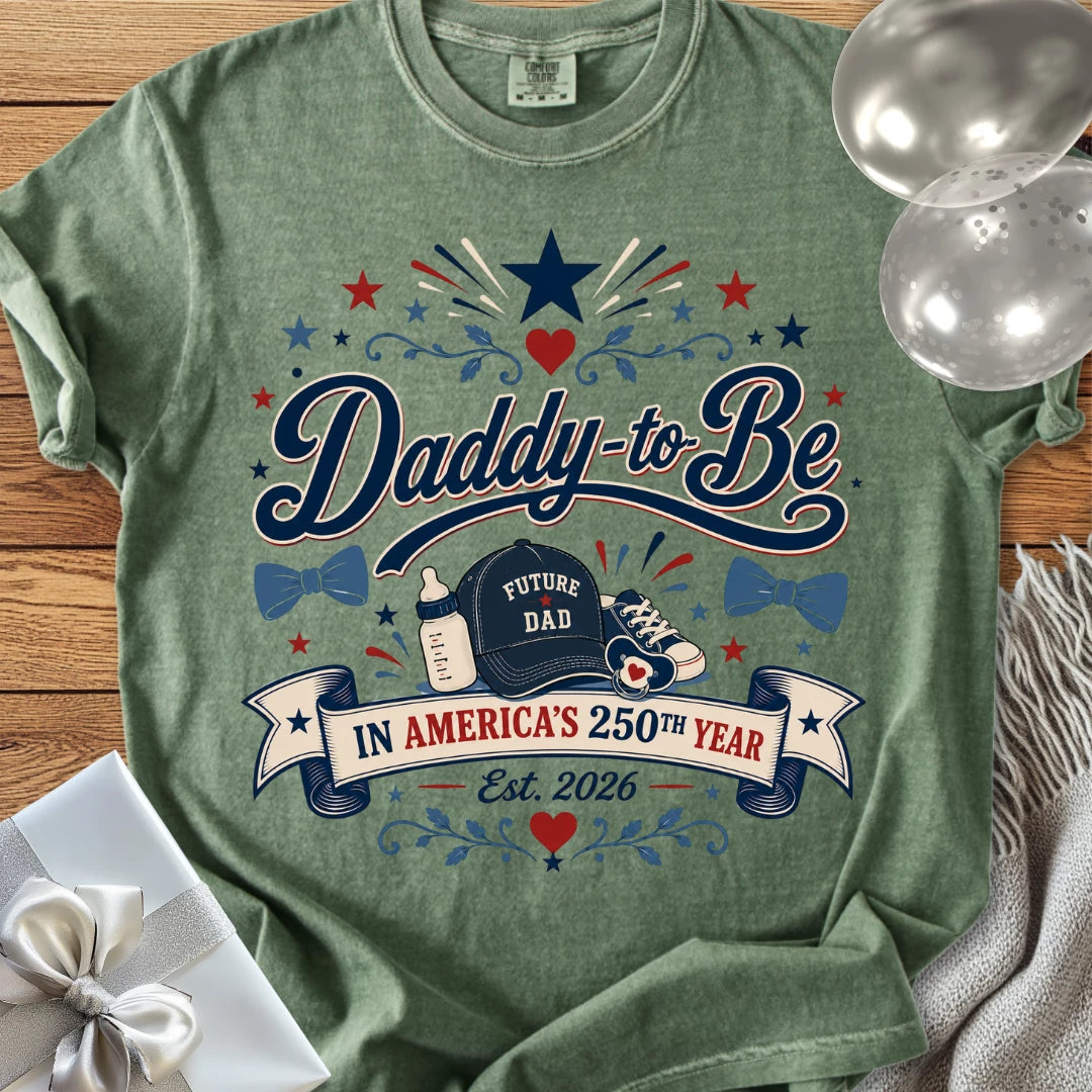 Daddy-to-Be In America's 250th Year - Premium America 250 T-Shirt