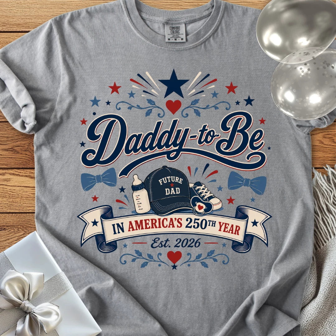 Daddy-to-Be In America's 250th Year - Premium America 250 T-Shirt