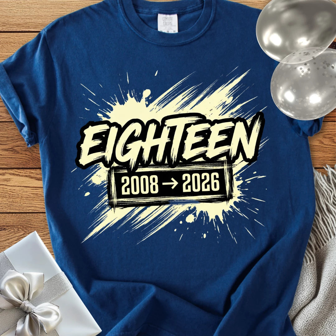 Eighteen, 2008-2026 - Premium 18th Birthday T-Shirt