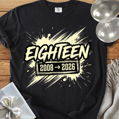 Eighteen, 2008-2026 - Premium 18th Birthday T-Shirt