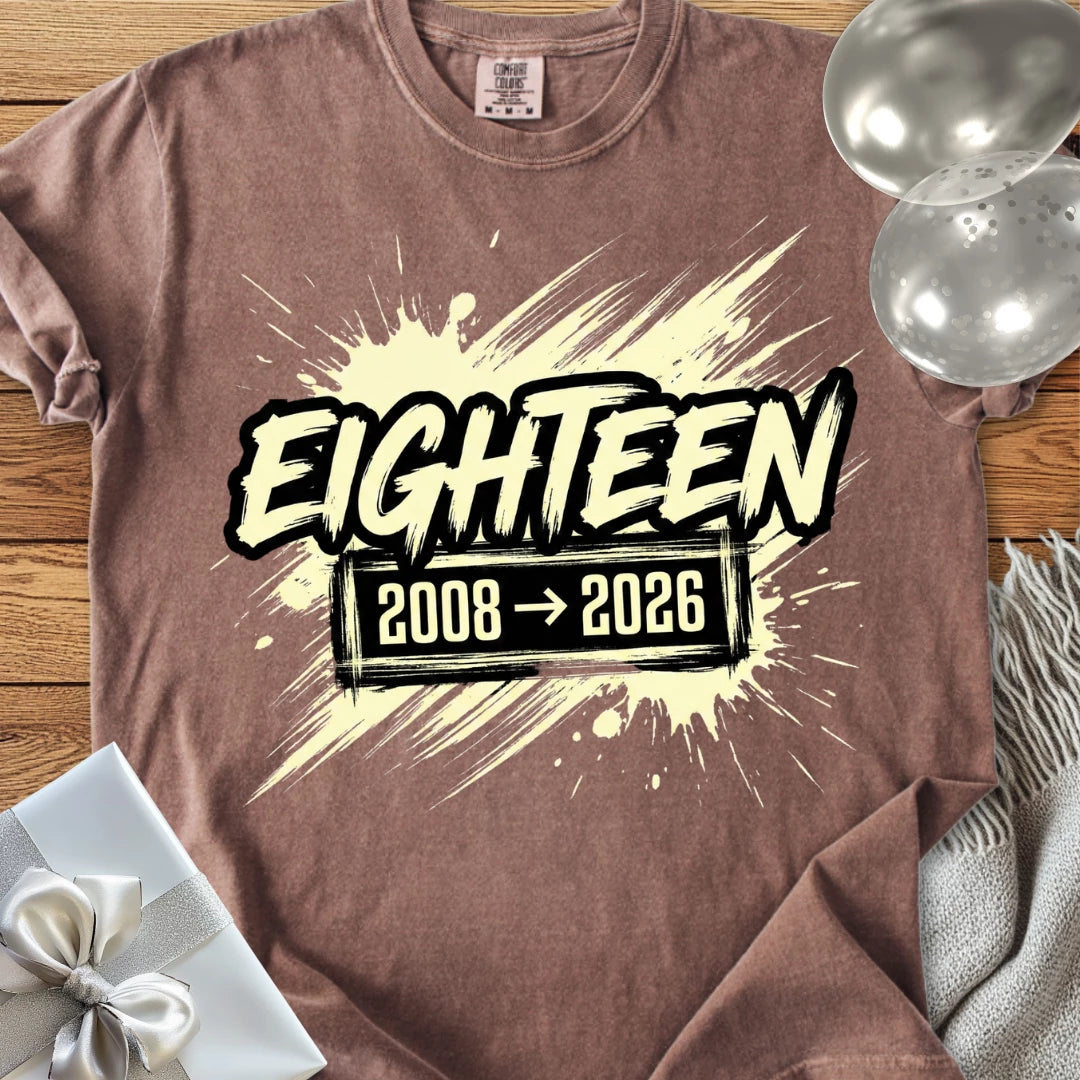 Eighteen, 2008-2026 - Premium 18th Birthday T-Shirt