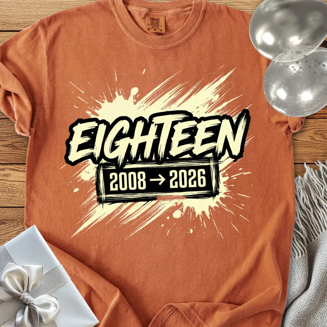 Eighteen, 2008-2026 - Premium 18th Birthday T-Shirt