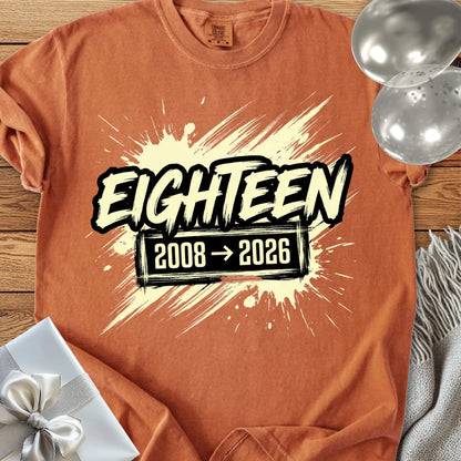 Eighteen, 2008-2026 - Premium 18th Birthday T-Shirt