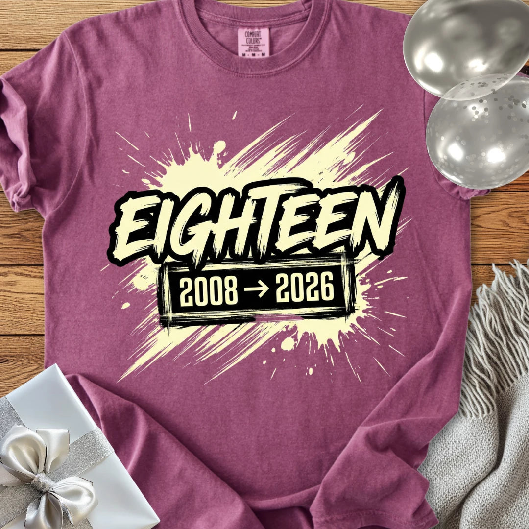 Eighteen, 2008-2026 - Premium 18th Birthday T-Shirt