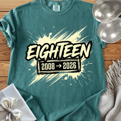 Eighteen, 2008-2026 - Premium 18th Birthday T-Shirt