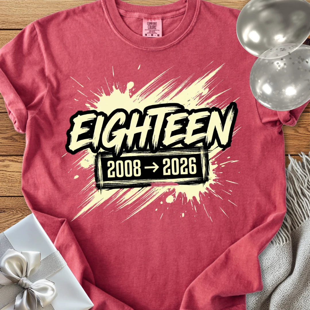 Eighteen, 2008-2026 - Premium 18th Birthday T-Shirt