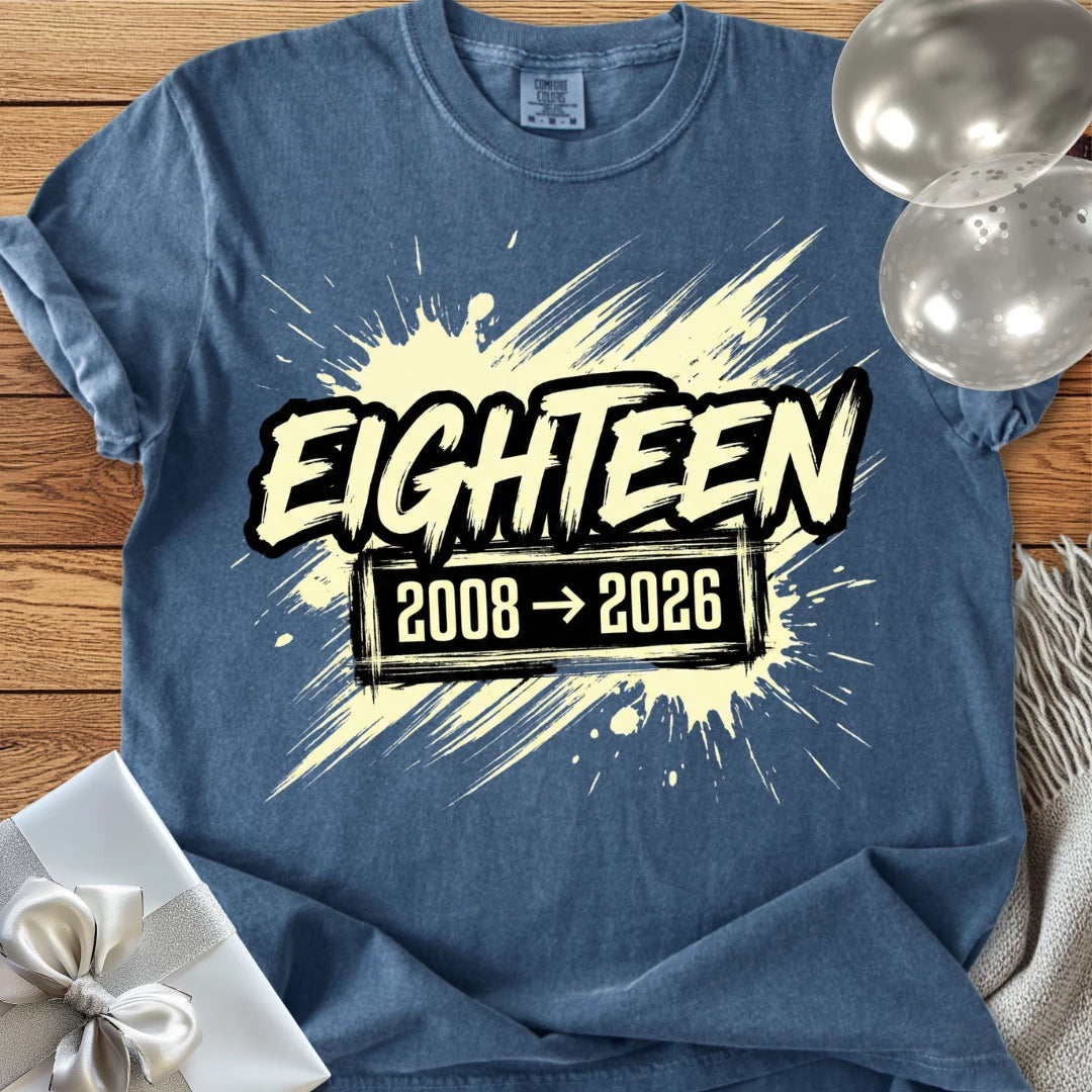 Eighteen, 2008-2026 - Premium 18th Birthday T-Shirt
