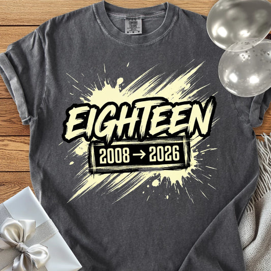 Eighteen, 2008-2026 - Premium 18th Birthday T-Shirt