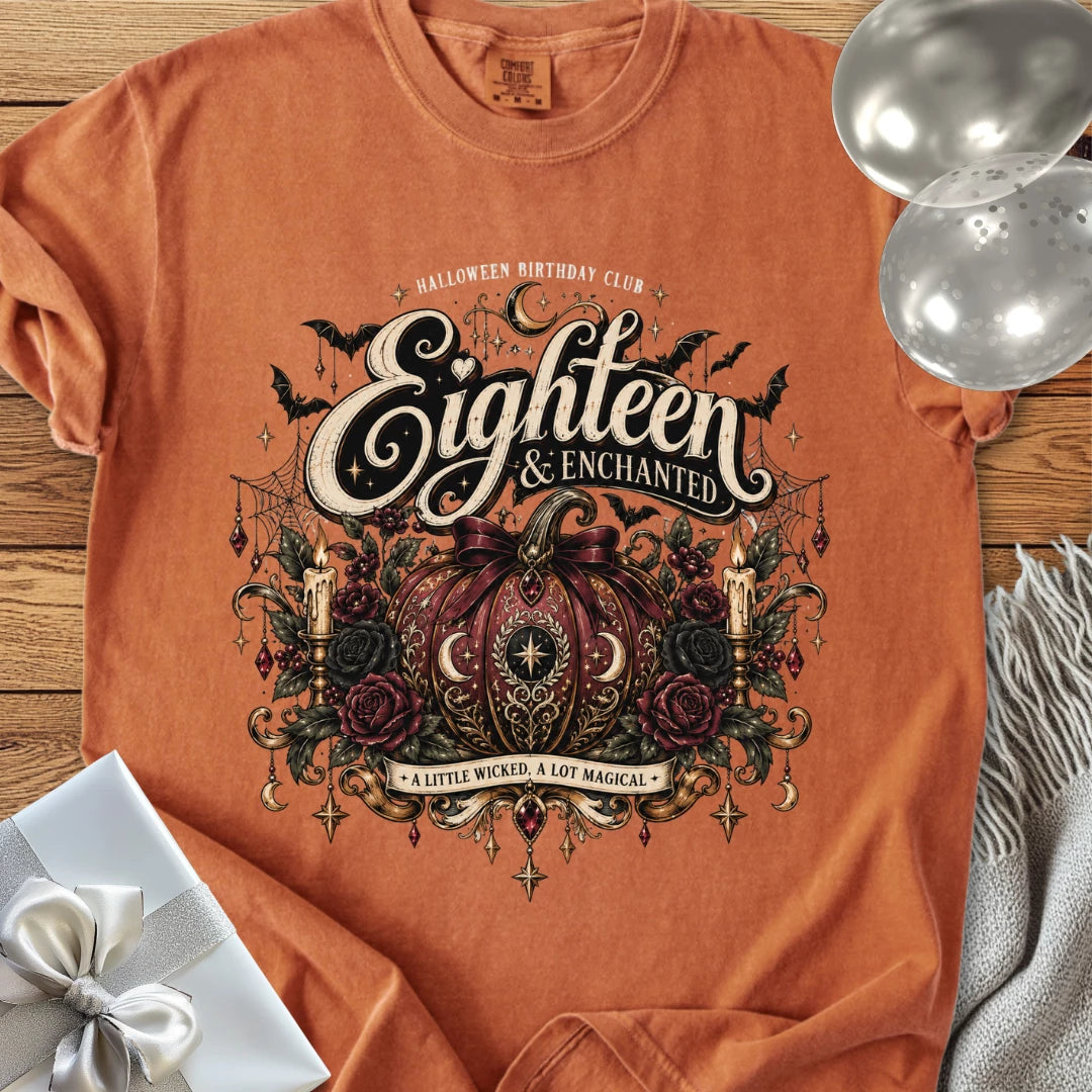 Eighteen & Enchanted - Premium Halloween 18th Birthday T-Shirt