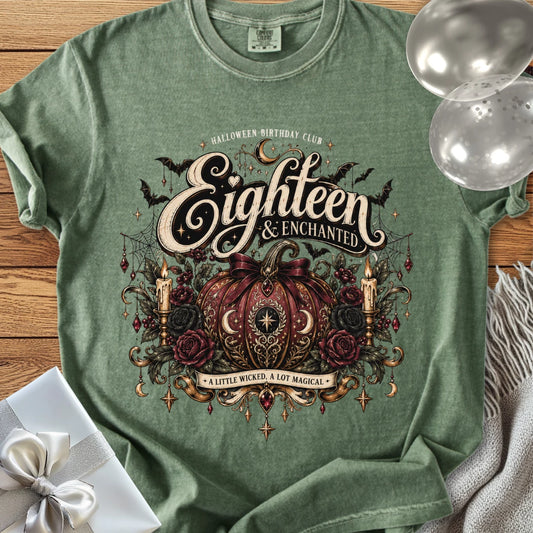 Eighteen & Enchanted - Premium Halloween 18th Birthday T-Shirt