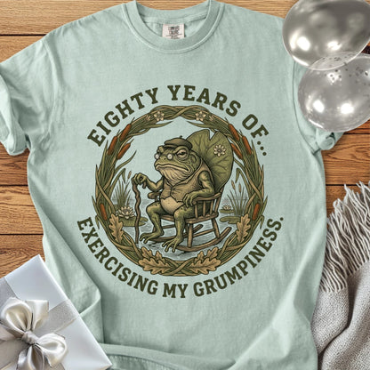 Eighty Years of Exercising My Grumpiness - Premium 80th Birthday T-Shirt