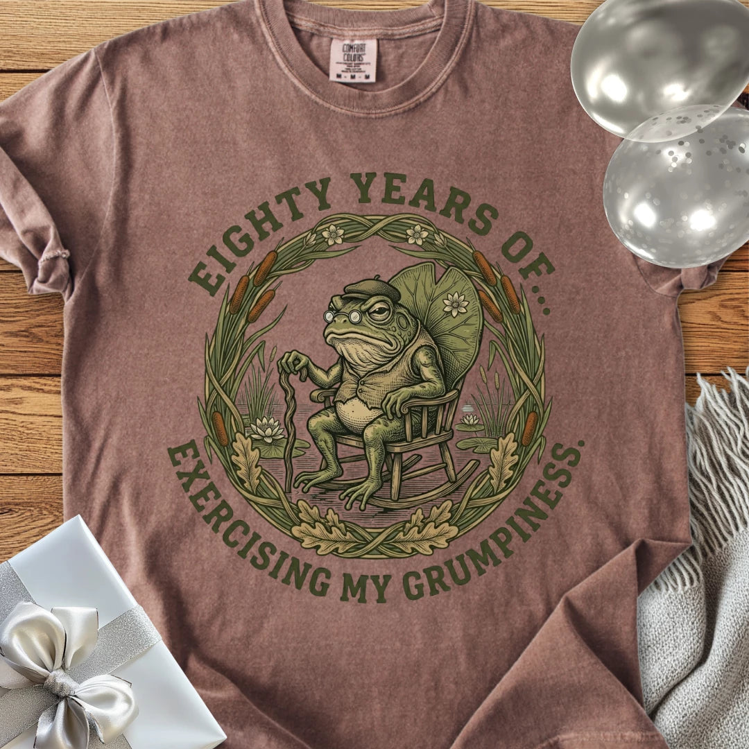 Eighty Years of Exercising My Grumpiness - Premium 80th Birthday T-Shirt
