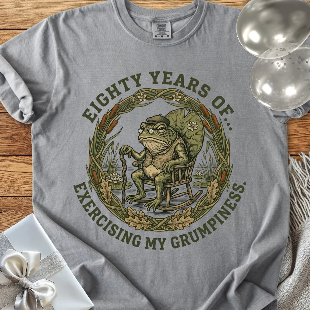 Eighty Years of Exercising My Grumpiness - Premium 80th Birthday T-Shirt