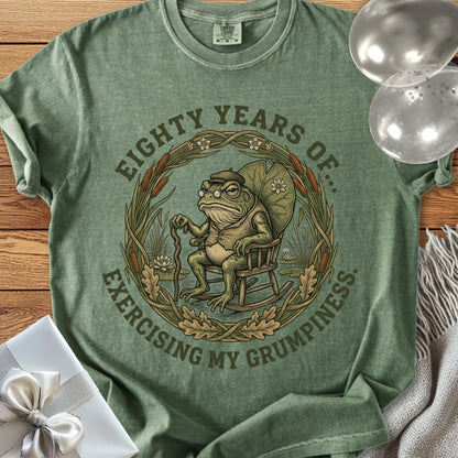 Eighty Years of Exercising My Grumpiness - Premium 80th Birthday T-Shirt