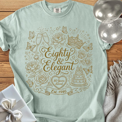 Eighty & Elegant, Est 1946 - Premium 80th Birthday T-Shirt
