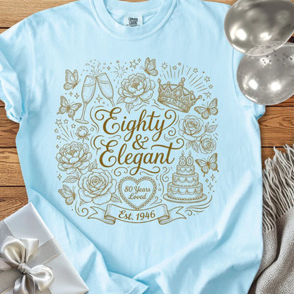 Eighty & Elegant, Est 1946 - Premium 80th Birthday T-Shirt