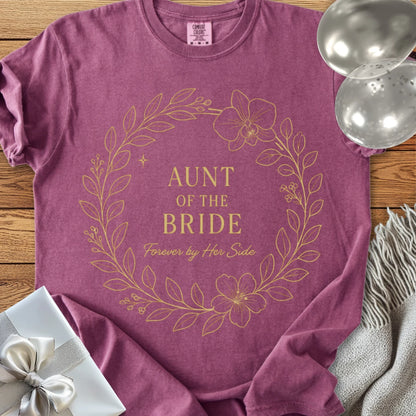 Aunt of the Bride, Forever by Her Side - Premium Elegance Bridal Party T-Shirt