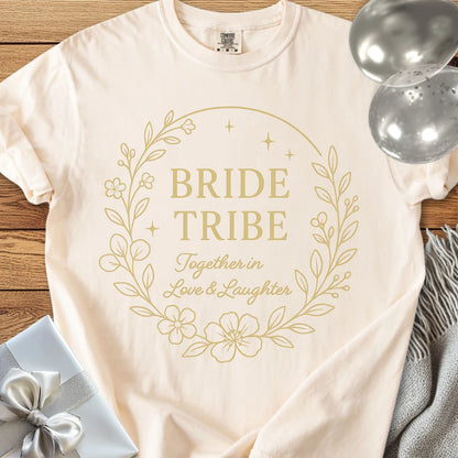 Bride Tribe, Together in Love & Laughter - Premium Elegance Bridal Party T-Shirt