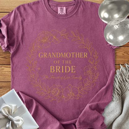 Grandmother of the Bride, The Heart of our Family - Premium Elegance Bridal Party T-Shirt