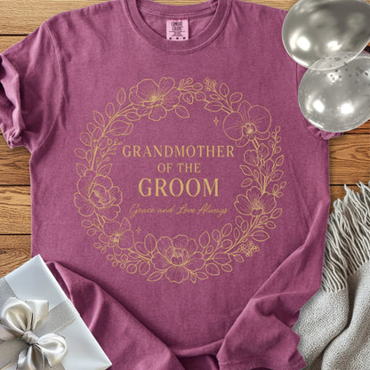 Grandmother of the Groom, Grace & Love Always - Premium Elegance Bridal Party T-Shirt