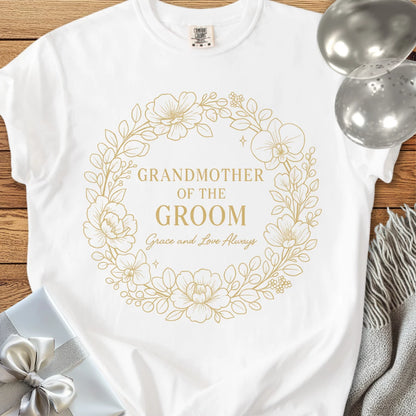 Grandmother of the Groom, Grace & Love Always - Premium Elegance Bridal Party T-Shirt