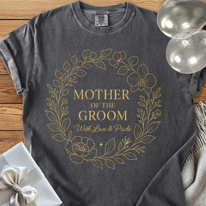 Mother of the Groom, With Love & Pride - Premium Elegance Bridal Party T-Shirt