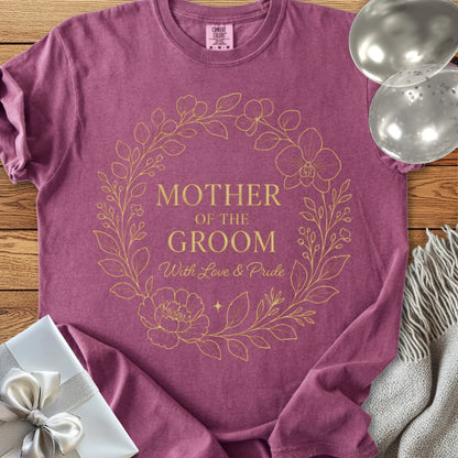 Mother of the Groom, With Love & Pride - Premium Elegance Bridal Party T-Shirt