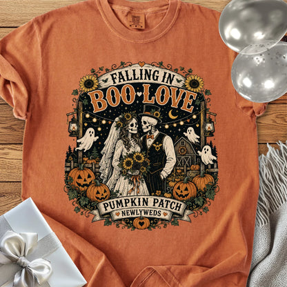 Falling in Boo-Love - Premium Halloween Newlywed T-Shirt