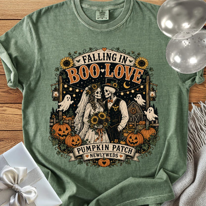Falling in Boo-Love - Premium Halloween Newlywed T-Shirt